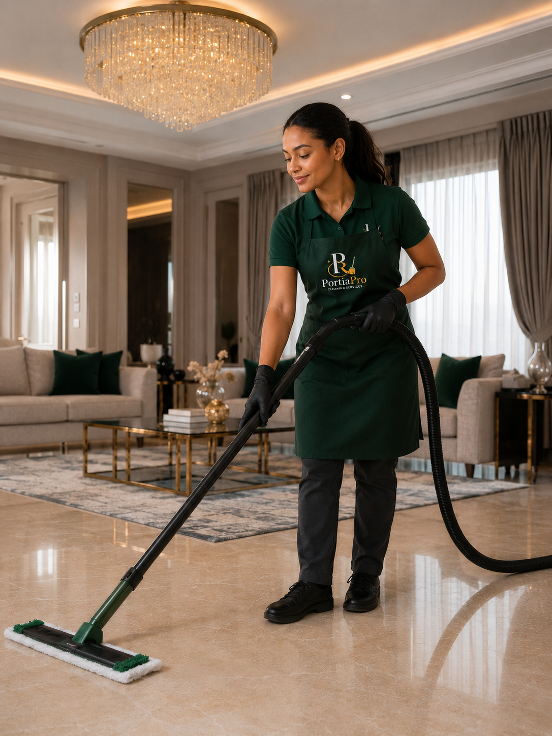 PortiaPro professional cleaner at work in Wolverhampton home